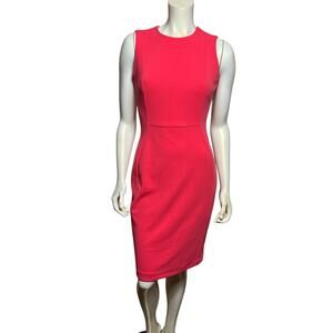 Calvin Klein Fitted Coral Dress with Zipper Back Size 4